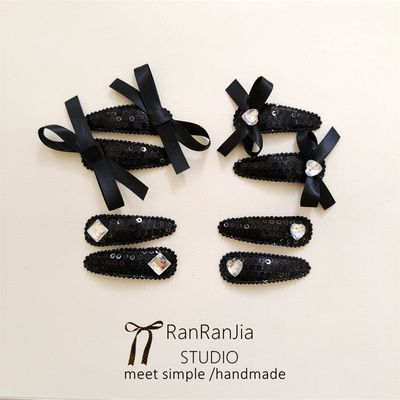 儿童发饰黑色蝴蝶结发夹