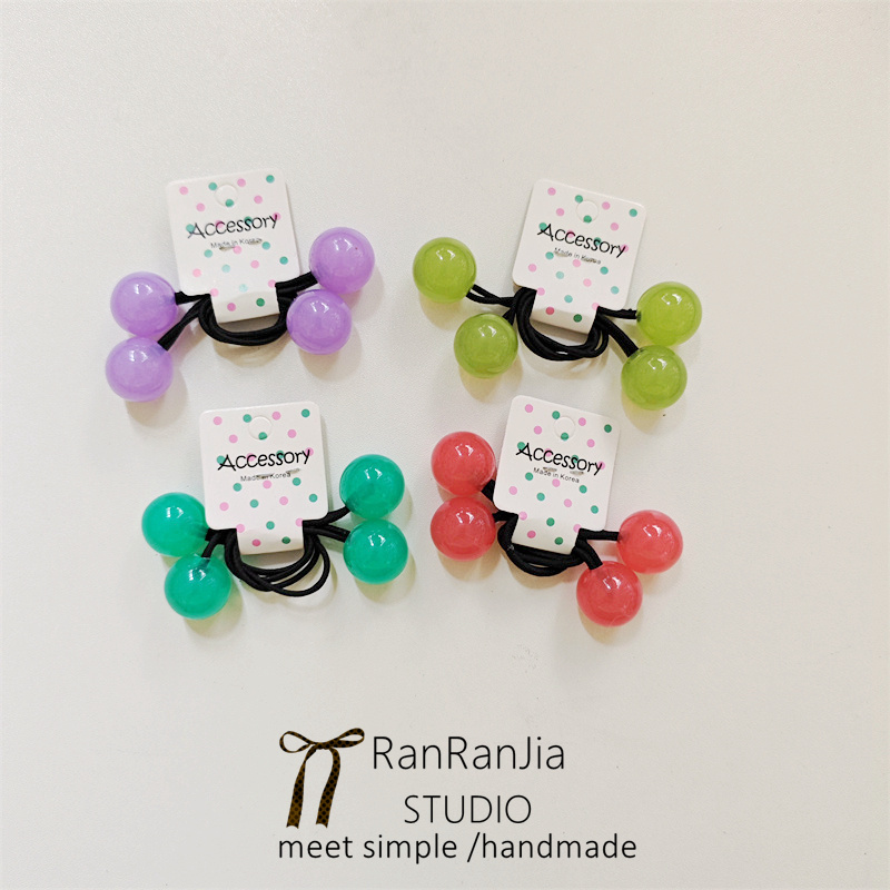 5件包邮 儿童发饰女孩头饰可爱球球小学生扎辫子橡皮筋彩色长头绳