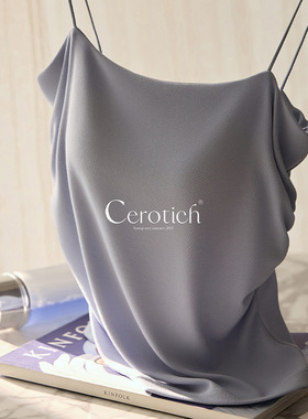Cerotich冰云纱超细肩带一字领吊带背心女外穿夏莫代尔带胸垫背心