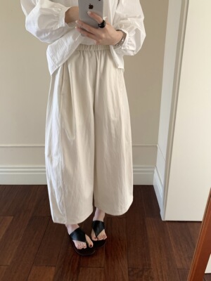 26年早春新款韩系慵懒风休闲松紧腰阔腿洋气显瘦休闲裤女宽松显瘦