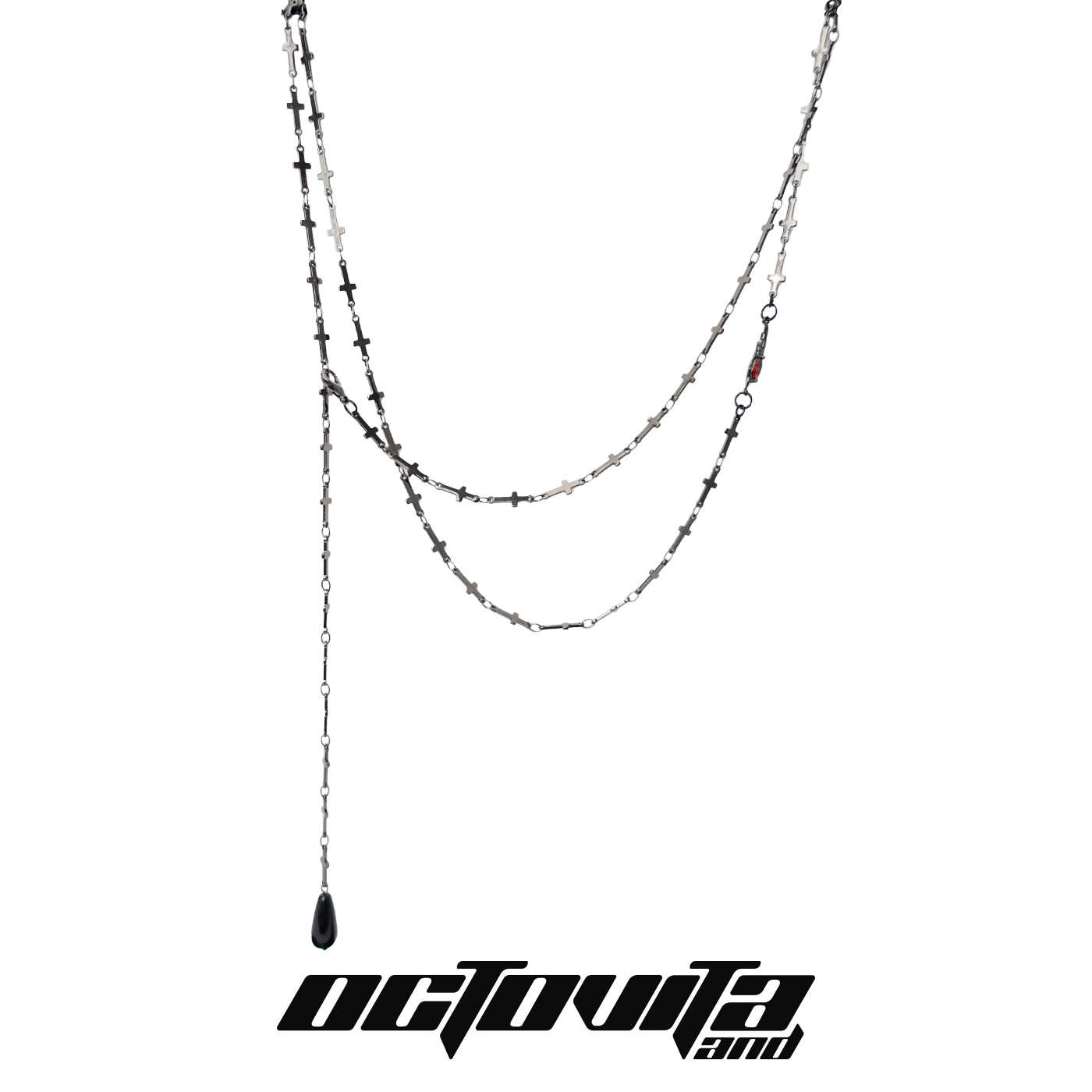 OCTOVITA铜镀枪黑锁骨链项链