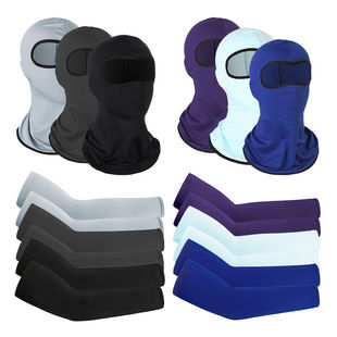 防晒冰袖 冰丝围脖头巾男脖套护颈夏天钓鱼面罩户外骑行头套帽子