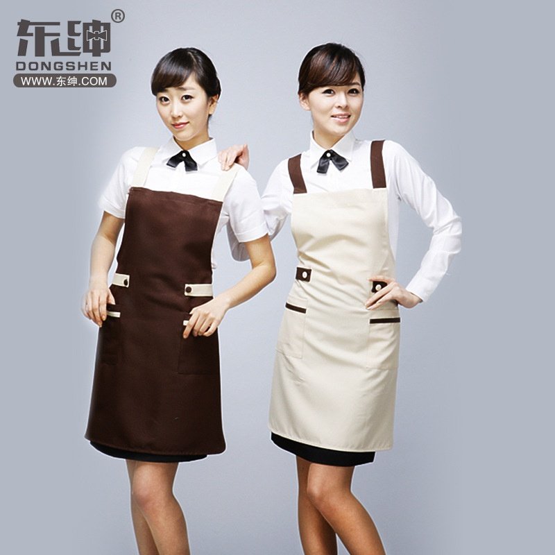 西餐厅工作服咖啡厅时尚围裙面包店韩版工作制服厂家无袖