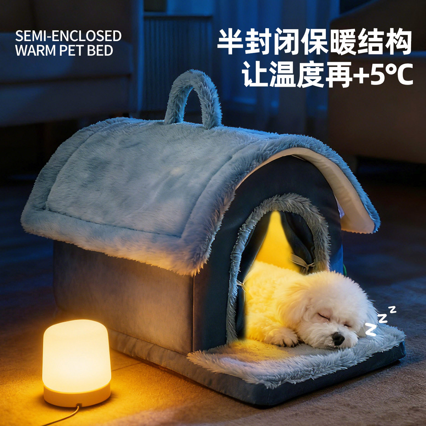 新款冬季保暖猫窝安全感房子窝封闭式提手窝猫咪别墅狗窝跨境批发