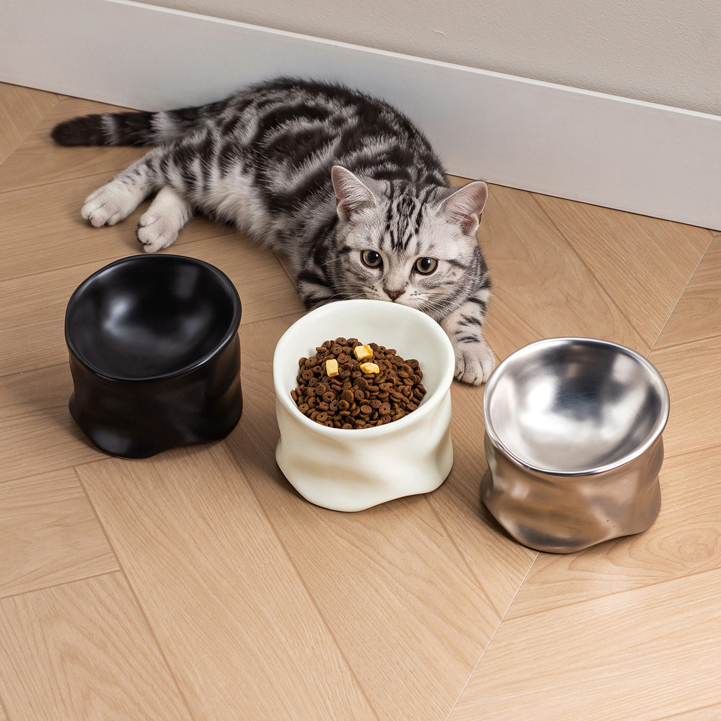 跨境手捏纹宠物碗家用猫碗陶瓷狗碗护颈食盆猫咪水碗猫粮碗批发