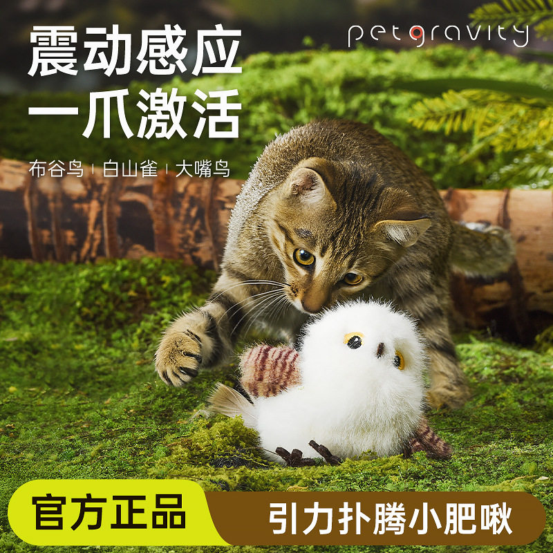 新款宠物玩具球叫叫鸟自嗨解闷逗猫球耐啃咬猫咪追逐玩具厂家直销
