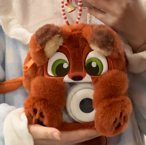 疯狂动物城同款狐狸斜挎毛绒痛包拍立得相机包尼克卡通学生收纳包