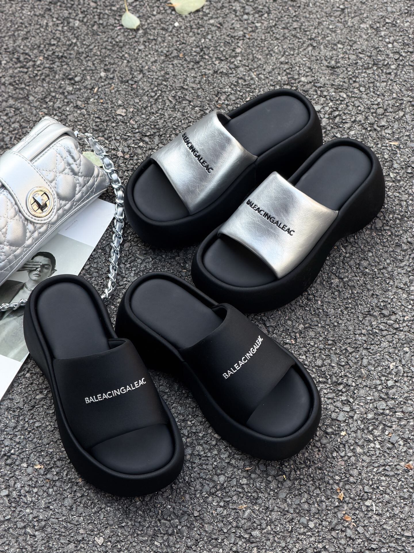 雪儿爱丽斯2026夏季新款真皮厚底增高一字拖鞋女时尚百搭外穿