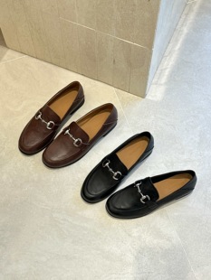 滨莉2026年春季新款真皮乐福鞋女百搭休闲鞋