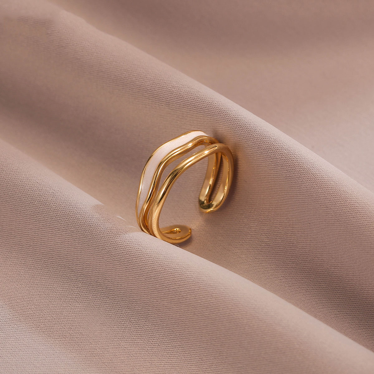 白色滴油开口戒指2022年新款