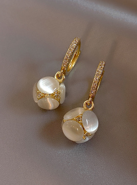 Loga.Py 猫眼石耳环2025年新款潮小众设计精致高级感耳圈耳饰品女