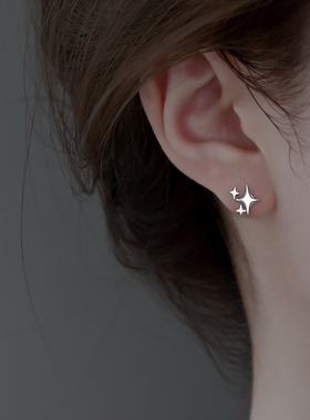 Loga.Py 银针星星耳钉女2024年新款潮小众设计感迷你小巧耳环耳饰