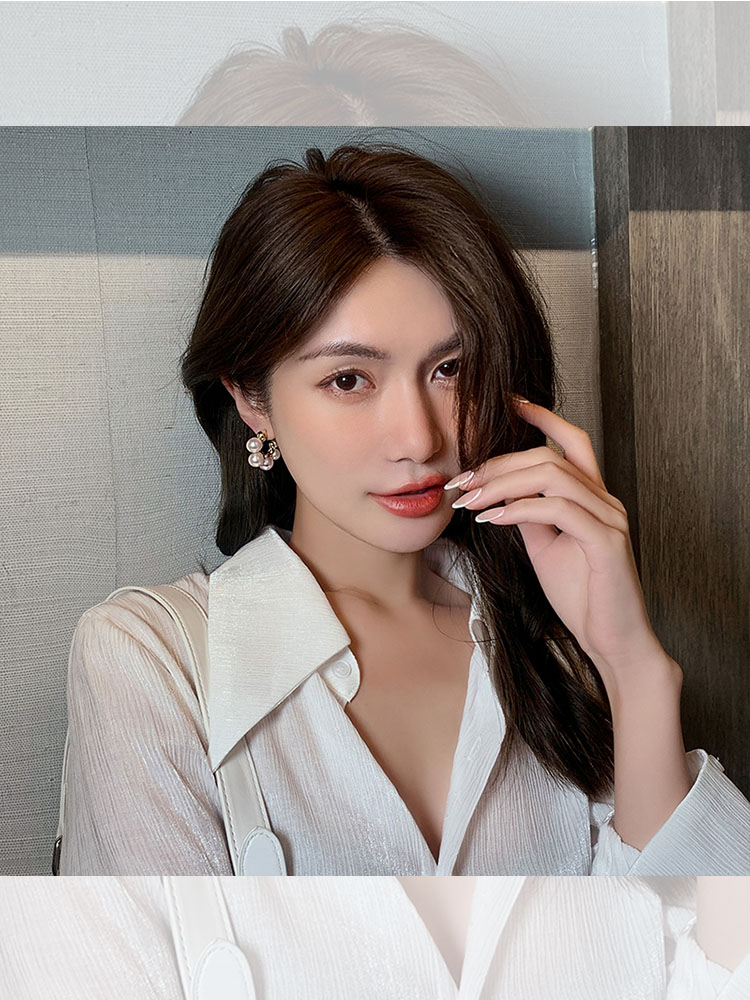 LOGA.PY 진주 귀걸이 여성 패션 틈새 디자인 바늘 2021 새로운 콜드 스타일 귀걸이