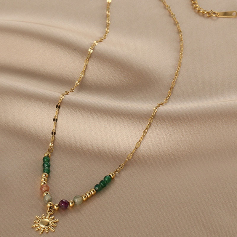 太阳串珠项链女小众设计感