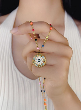 Loga.Py法式波西米亚小众设计项链欧美复古锁骨链时尚百搭饰品