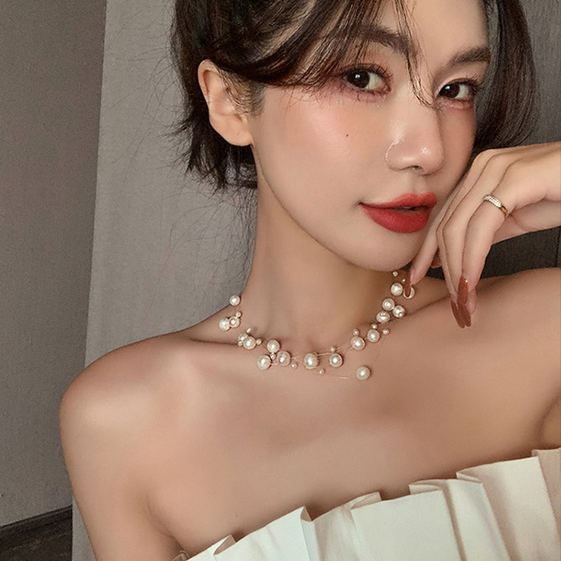 气质满天星珍珠项链女2022