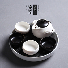 整套 小茶壶海杯紫砂陶瓷冰裂功夫茶具套装 冰裂汝窑茶盘茶具茶杯
