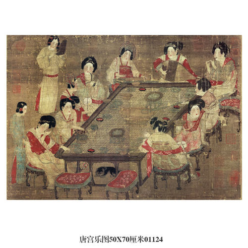 唐宫乐图仕女图人物画文人国画