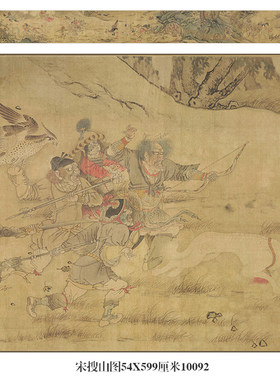 宋搜山图卷佛道人物画手卷国画名画复制品仿古画中式字画书画礼品