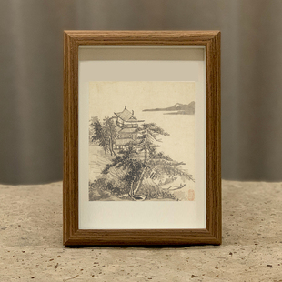 沈周吴中山水画挂画字画摆台办公室书房玄关装饰国画中式禅意礼物