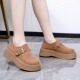 春季 女鞋 松糕底单鞋 浅口乐福鞋 软底防滑 厚底勃肯鞋 博肯鞋 2025新款
