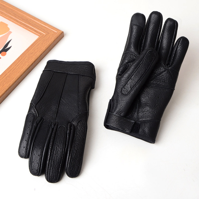 羊皮摩托车手套运动防风保暖机车男士真皮复古户外骑行四季款开车