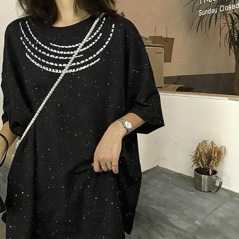 2026纯棉个性ins满天星印花短袖t恤女学生韩版宽松百搭上衣服潮流