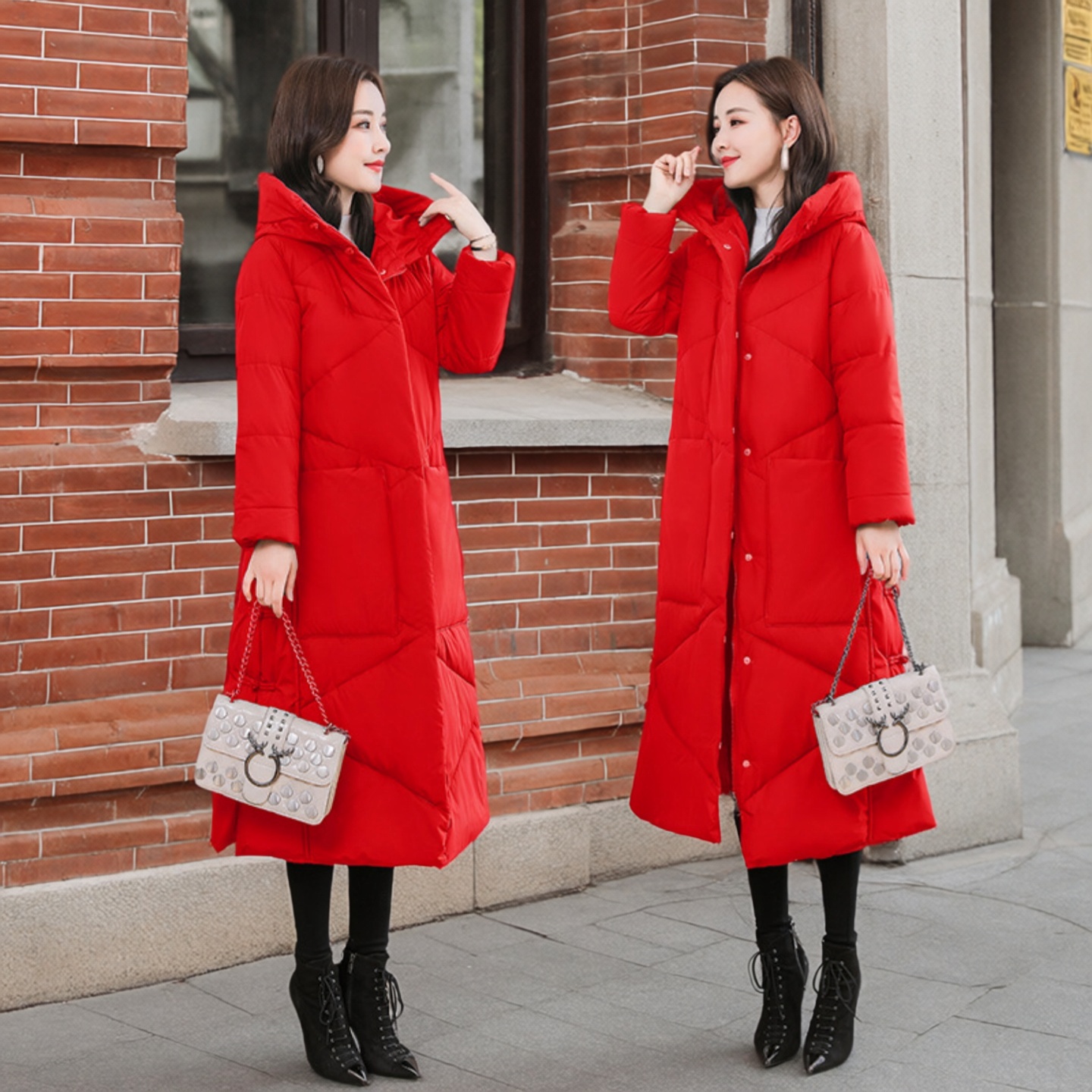 羽绒棉服女东北加厚冬装