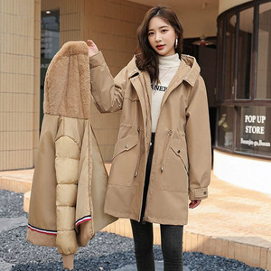 内胆可拆卸一衣三穿2023年派克服女新款活里活面加绒加厚羽绒棉袄