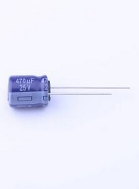ECA1EM471 直插铝电解电容 470uF ±20% 25V 插件,D10xL12.5mm