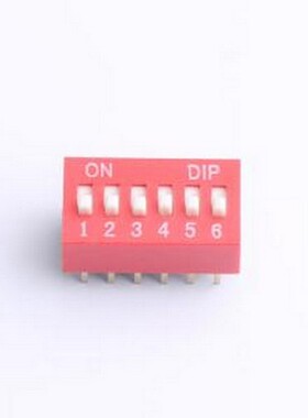 ZX-2.54BM-6PZC 拨码开关 DSE 2.54直插平拨红色6位 间距2.54mm
