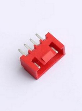 XY-XHB2.54-4A11-R 线对板针座 XHB 2.54mm 1x4P 直插 带扣 红色