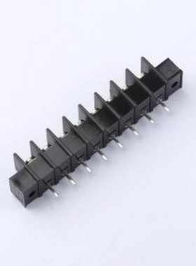 WJ25S-A-7.62-8P 栅栏式接线端子 间距P=7.62mm 8Pin位 边脚 黑色