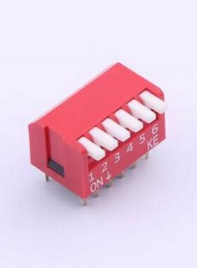 DSDP06LHGETR 拨码开关 2.54mm 宽体红色6位琴键式拨码开关