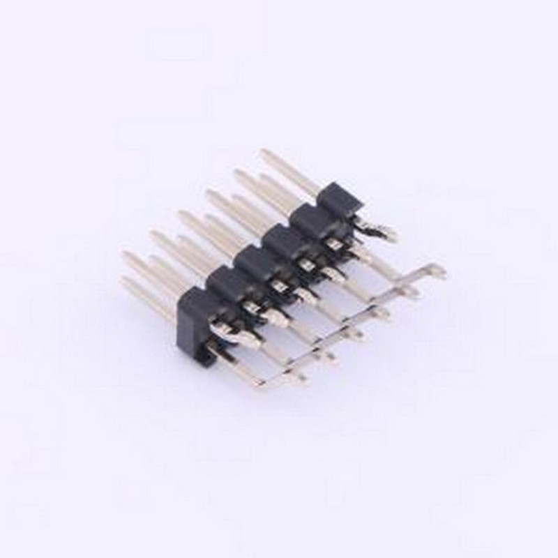 PZ254-2-06-WS 排针 2x6P 间距:2.54mm 方针 卧贴 黑色 SMD,P=2.5