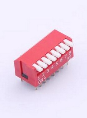 DSDP08LHGETR 拨码开关 2.54mm 宽体红色8位琴键式拨码开关