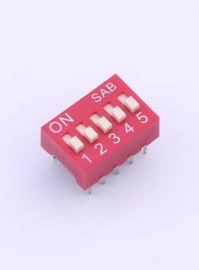 BSE05GR 拨码开关 2.54mm间距5P 红色插件拨码开关 插件