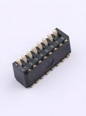 DSPV-08-LS-GET 拨码开关 2.54mm间距 8位 琴键式贴片侧拨 黑色