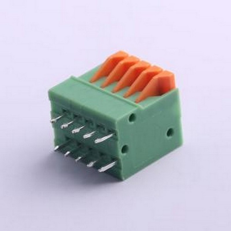 KF141V-2.54-5P 弹簧式接线端子 2.54mm 每排P数:5 插件,P=2.54mm