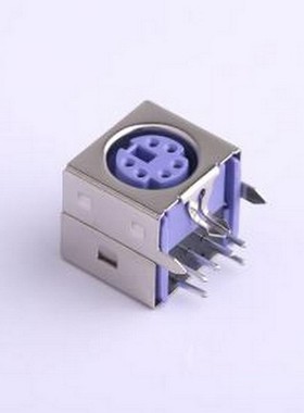 DS1093-01-PN60 圆形DIN连接器 PS2鼠标插座 6Pin 紫色 插件
