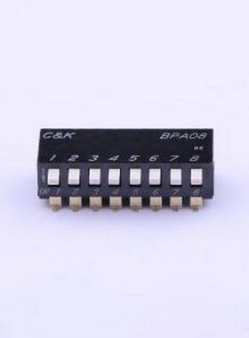 BPA08SB 拨码开关 间距2.54mm 琴键 8位拨码开关 SMD-16P,8.2x22.