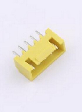 WF-1A254B5P-Y 线对板针座 间距2.54mm 直插 带扣 黄色 1x5P 插件