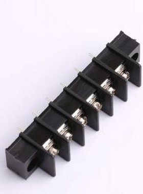 WJ25C-A-7.62-6P 栅栏式接线端子 间距P=7.62mm 6Pin位 中脚 黑色