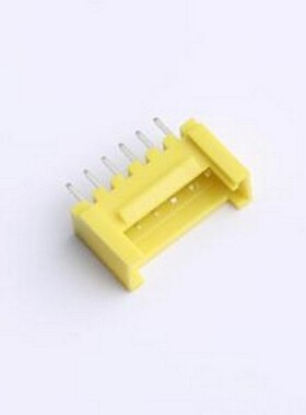 XY-HY2.0-6A11-YT 线对板针座 HY 2.0mm 1x6P 直插 带扣 黄色 插