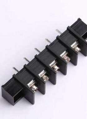 WJ45S-A-9.5-5P 栅栏式接线端子 间距P=9.5mm 5Pin位 边脚 黑色