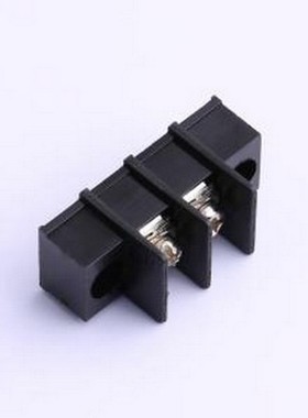 WJ25S-A-7.62-2P 栅栏式接线端子 间距P=7.62mm 2Pin位 边脚 黑色