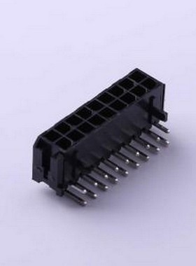 C3030WR-F-2X09P 线对板针座 2x9P 间距:3mm 弯插 黑色 弯插,P=3m