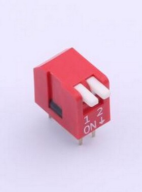 DSDP02LHGETR 拨码开关 2.54mm 宽体红色2位琴键式拨码开关
