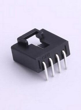 HX25418-4WA 线对板针座 1x4P 间距:2.54mm 弯插 黑色 弯插,P=2.5
