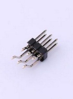 PZ254-2-03-WS 排针 2x3P 间距:2.54mm 方针 卧贴 黑色 SMD,P=2.5